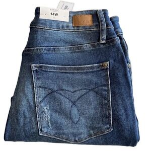 Judy Blue High Rise Dad Jeans Straight Stretch Denim Women's 14 New NWT